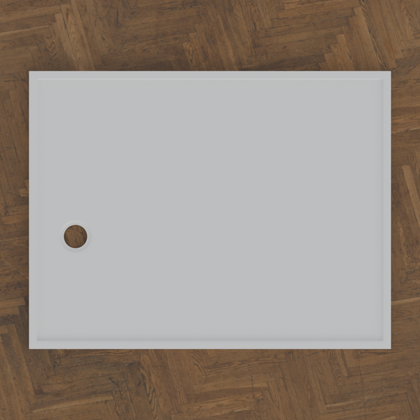 1400 × 1075 Rectangular Shower Tray — handmade Omnigel shower tray, bird's-eye view
