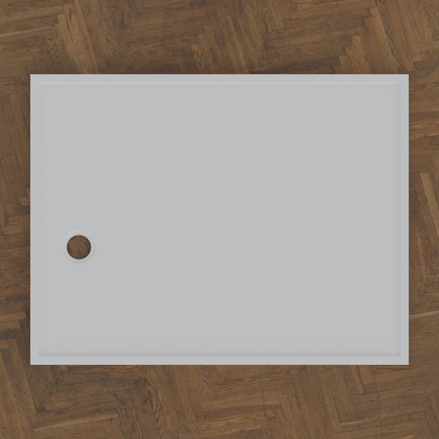 1400 × 1075 Rectangular Shower Tray — handmade Omnigel shower tray, bird's-eye view