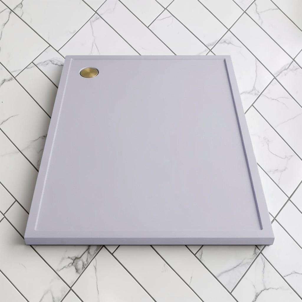 Omnitub 2000 x 1000 rectangular shower tray 35mm slim non-slip - side angle