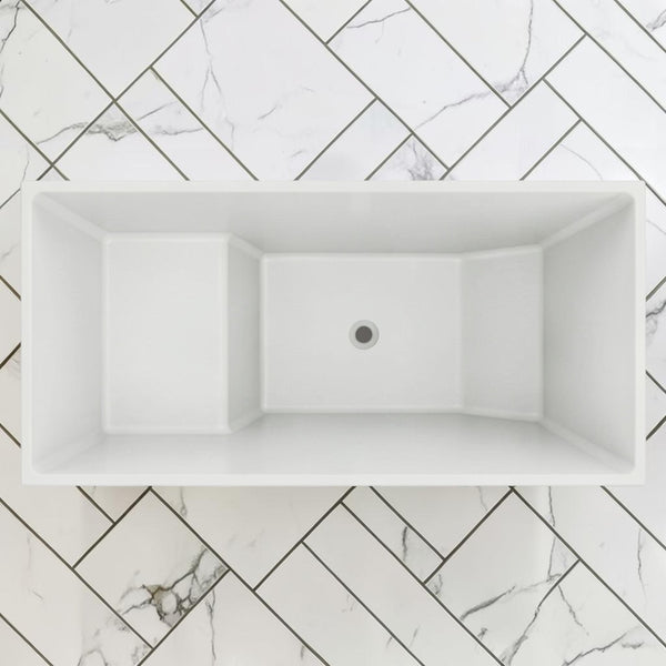 Omnitub 1350 x 700 Japanese seated soaking tub 1000mm depth rectangular - bathroom installation
