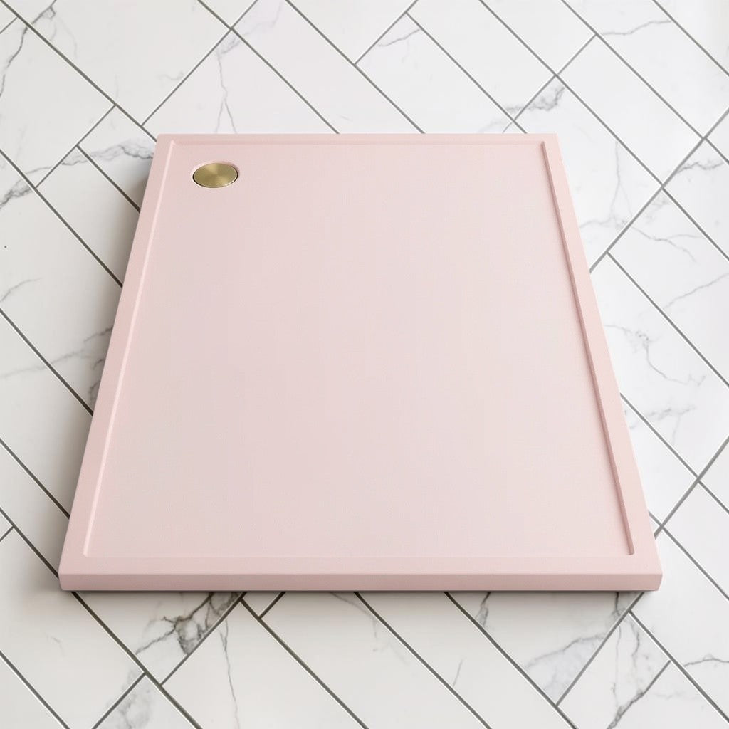 Omnitub 2000 x 1000 rectangular shower tray 35mm slim non-slip - rim and edge detail
