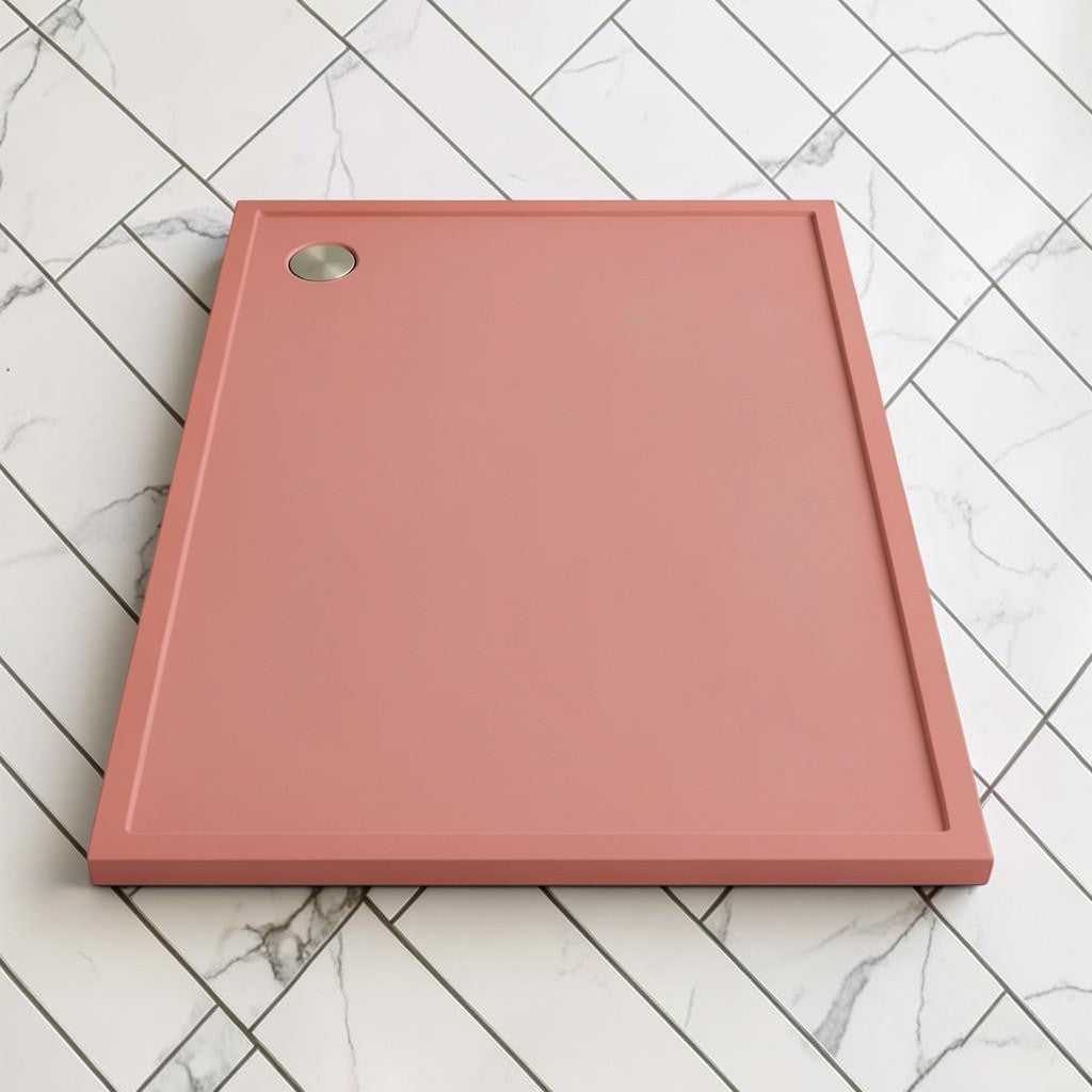 Omnitub 2000 x 1000 rectangular shower tray 35mm slim non-slip - side angle