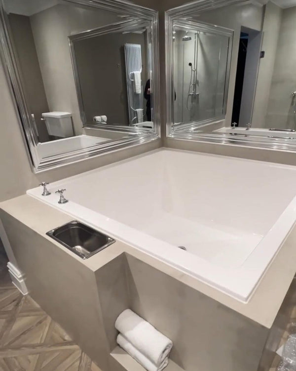 Omnitub Duo Ultra 1500 x 1500 handmade deep soaking tub 600mm depth square - side angle