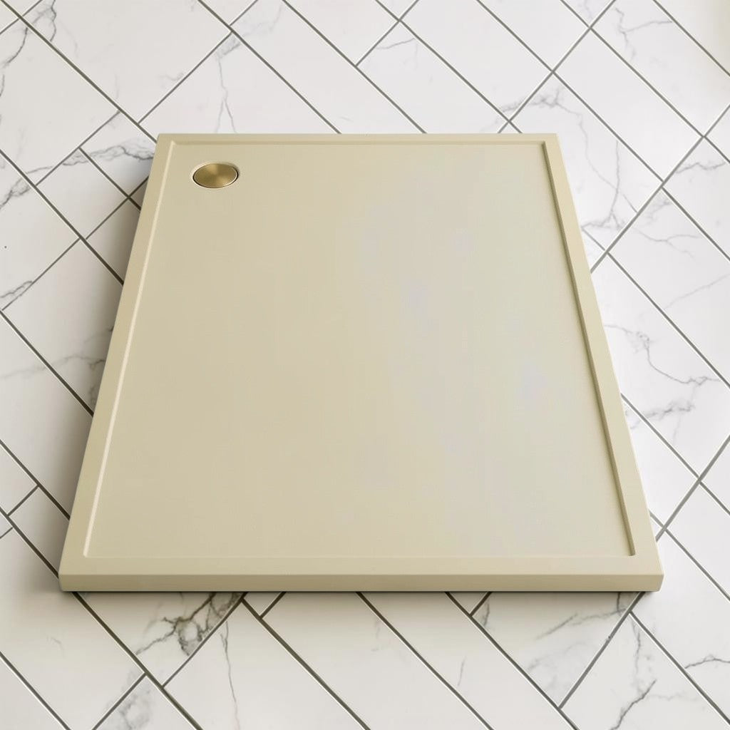 Omnitub 2000 x 1000 rectangular shower tray 35mm slim non-slip - styled setting