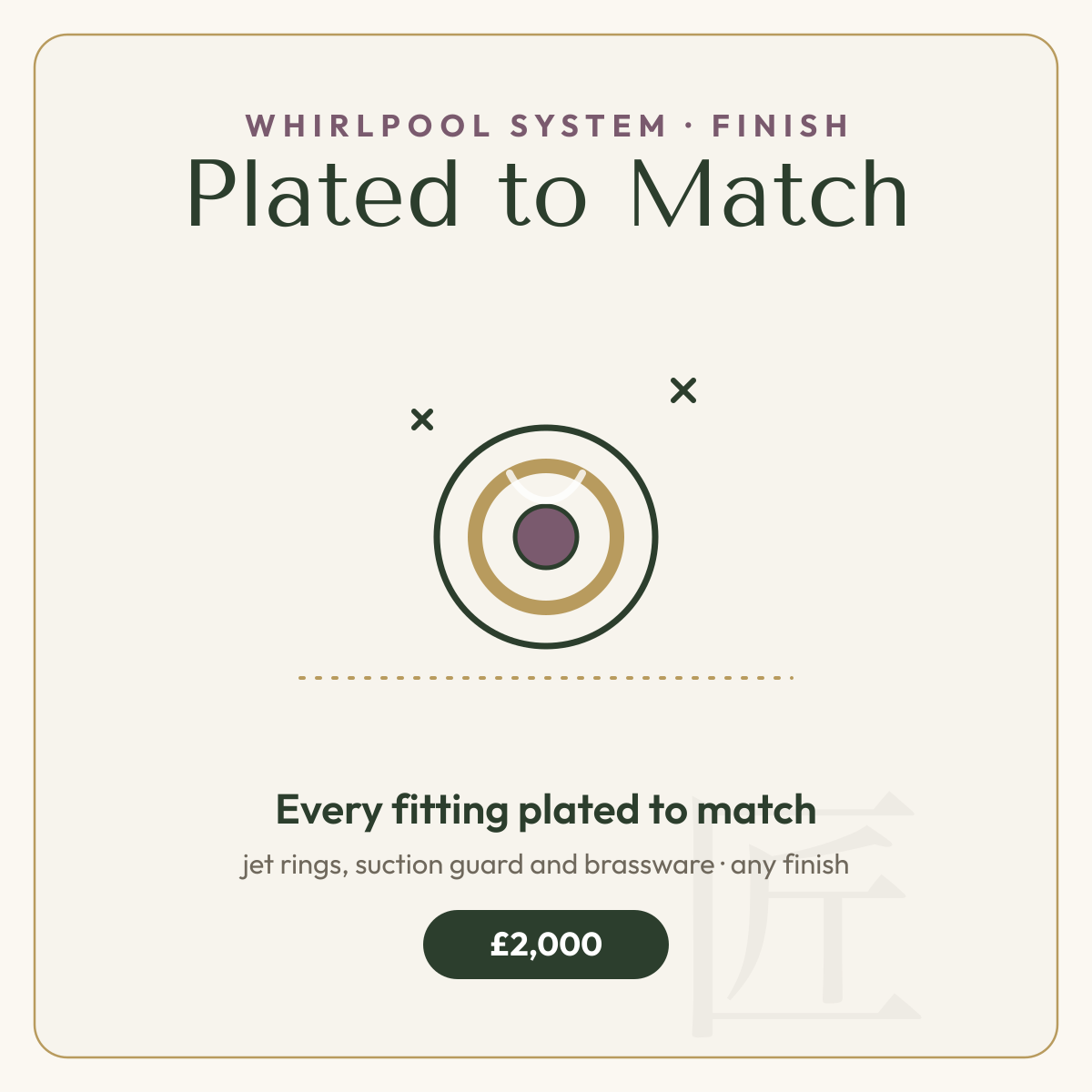 Omnitub Plated System Finish — every fitting plated to match