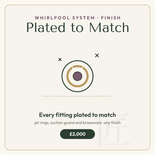 Omnitub Plated System Finish — every fitting plated to match