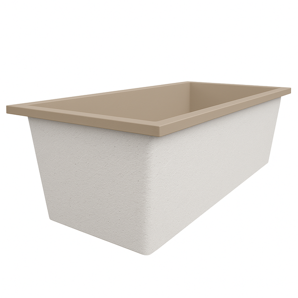 Omnitub 1900 x 900 UK deep soaking tub 600mm depth rectangular - top-down view