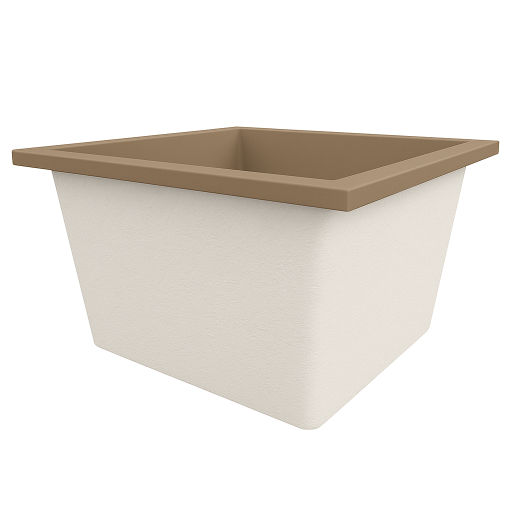 Deep Bathtub 1050 L x 1050 W x 600 Soaking Depth Handmade by Omnitub