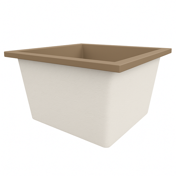 Omnitub Duo Square 1050 x 1050 deep soaking tub 600mm depth square - colour detail 2