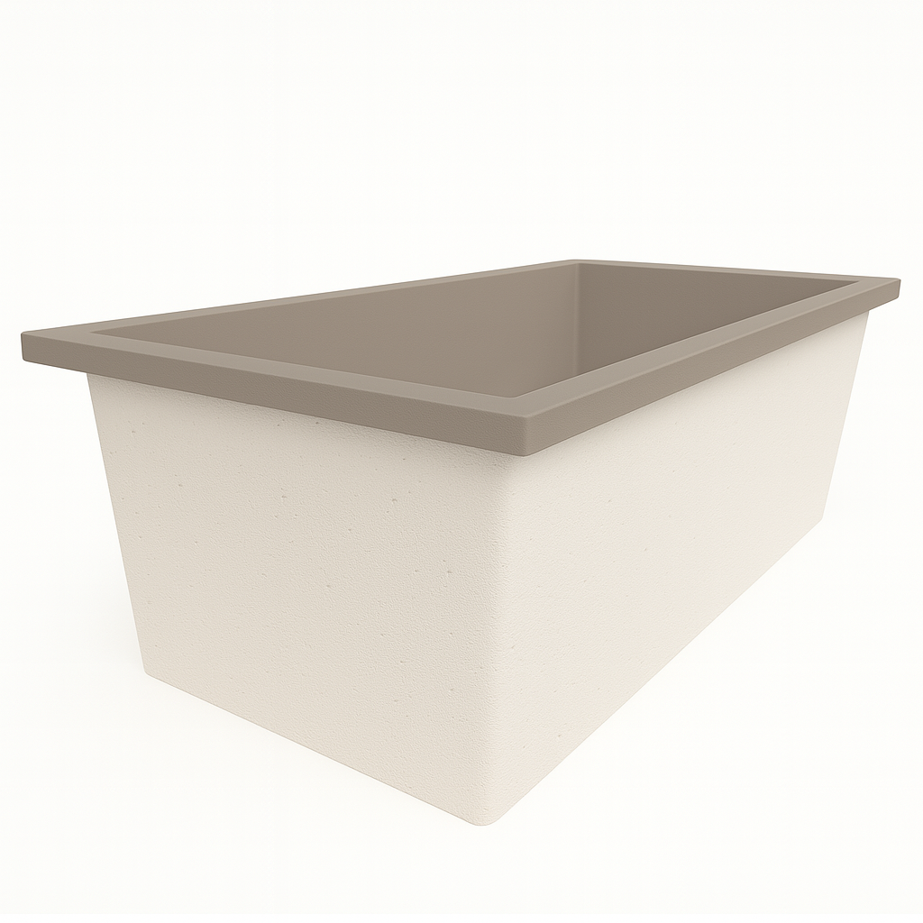 Deep Bathtub 1750 L x 950 W x 600 Soaking Depth Handmade by Omnitub
