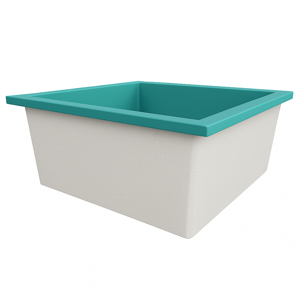 Omnitub 1600 x 1600 deep soaking tub 600mm depth extra large square - finish and texture