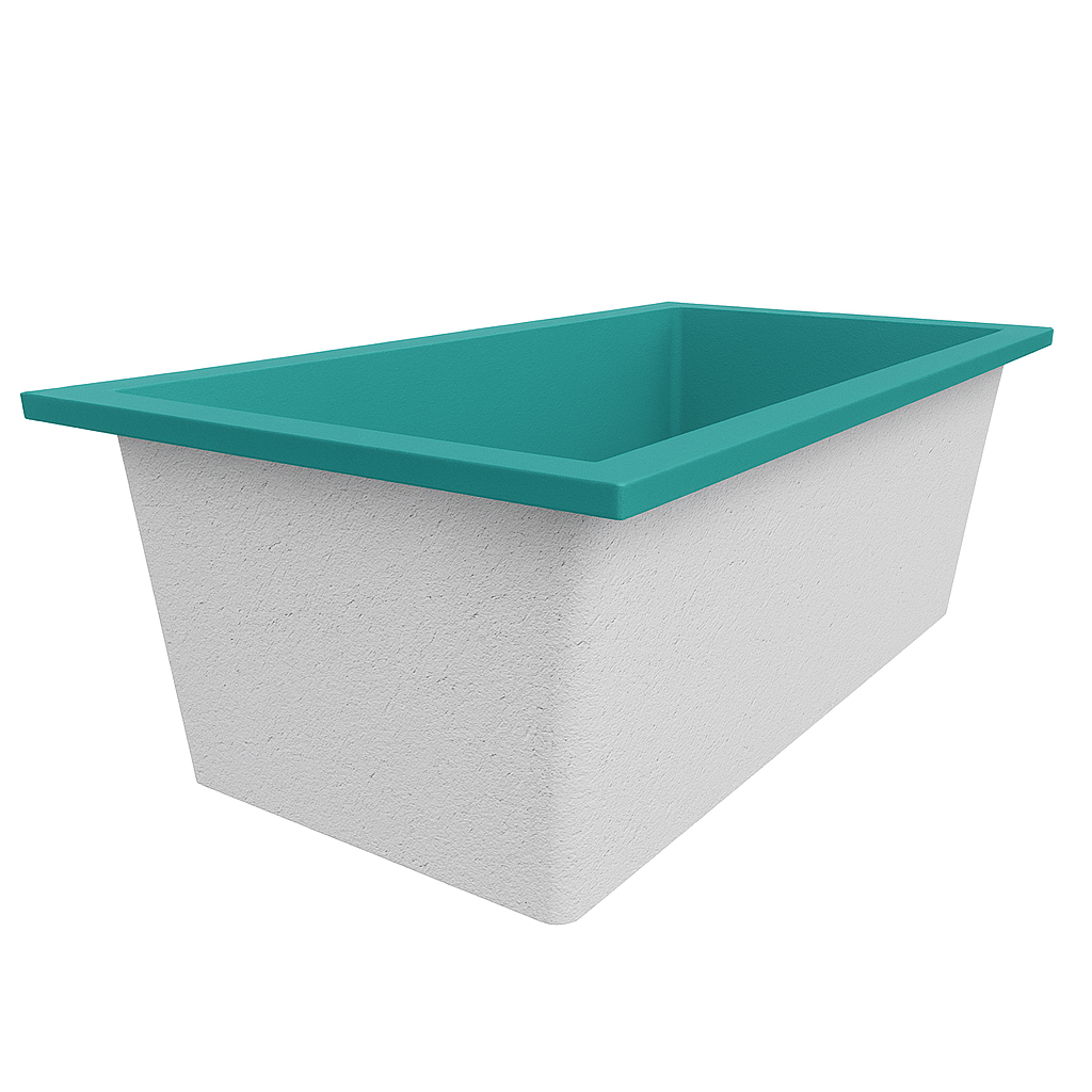 Deep Bathtub 1750 L x 950 W x 600 Soaking Depth Handmade by Omnitub