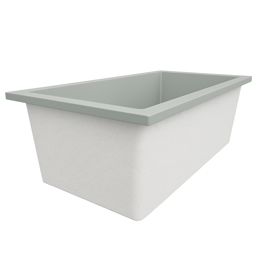 Deep Bathtub 1750 L x 950 W x 600 Soaking Depth Handmade by Omnitub