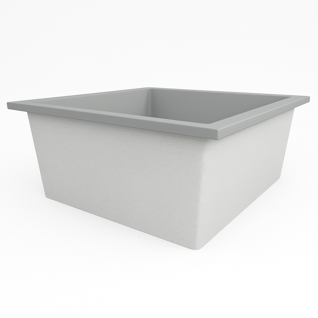 Deep Bathtub 1600 L x 1600 W x 600 Soaking Depth Handmade by Omnitub