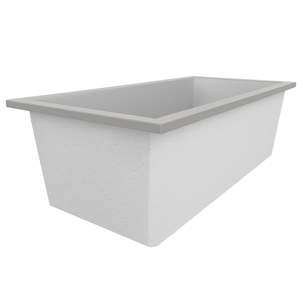 Deep Bathtub 1900 L x 900 W x 600 Soaking Depth Handmade by Omnitub