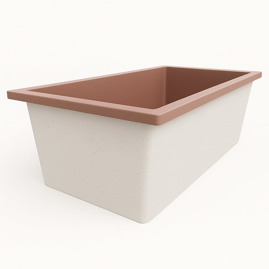 Deep Bathtub 1750 L x 950 W x 600 Soaking Depth Handmade by Omnitub