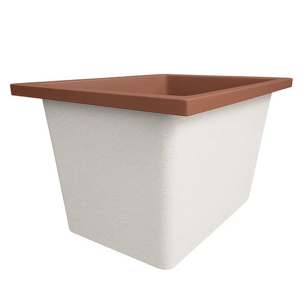 Omnitub Solo Max 1050 x 800 handmade UK deep soaking tub 600mm depth rectangular - styled setting