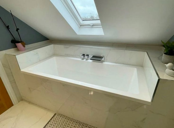 Omnitub Deluxe 1700 x 750 handmade UK deep soaking tub 600mm depth rectangular - top-down view