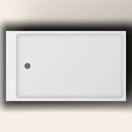 Omnitub Sheer 1200 deep soaking tub in white — 1200×700mm footprint, 600mm deep, near-vertical walls, hand-polished Omnigel — plan view [render:topdown:nofeet]