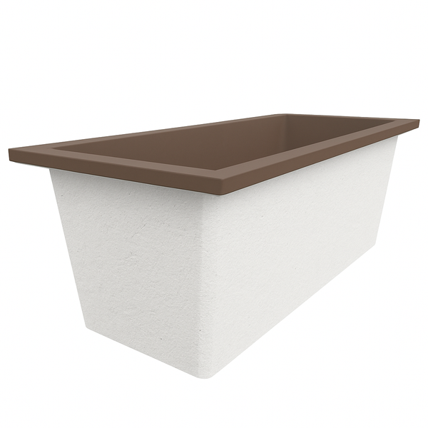 Omnitub Deluxe 1700 x 750 handmade UK deep soaking tub 600mm depth rectangular - close-up detail 2