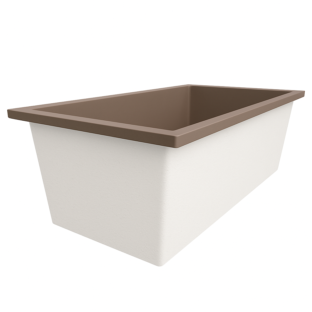 Deep Bathtub 1750 L x 950 W x 600 Soaking Depth Handmade by Omnitub