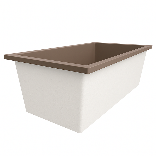 Omnitub Deluxe 1750 x 950 handmade UK deep soaking tub 600mm depth wide rectangular - alternate angle