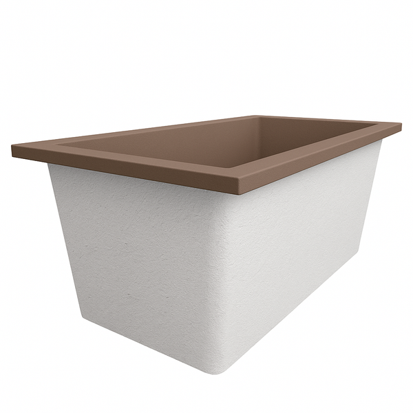 Omnitub 1500 x 800 handmade UK deep soaking tub 600mm depth rectangular - close-up detail 2