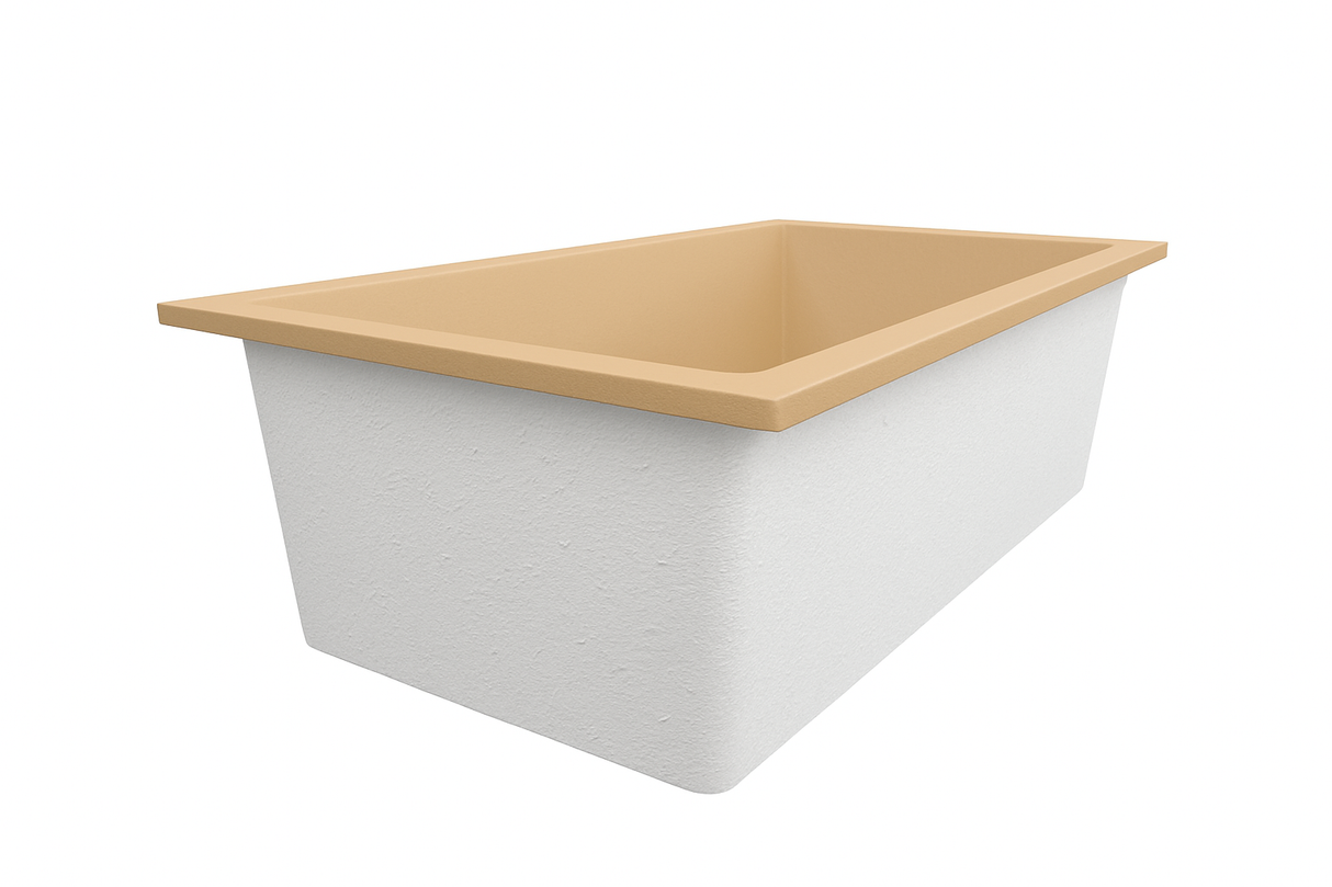 Deep Bathtub 1750 L x 950 W x 600 Soaking Depth Handmade by Omnitub
