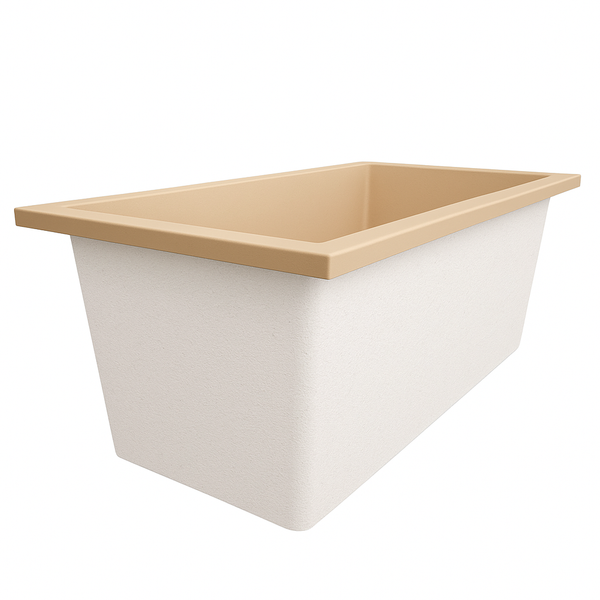 Omnitub Solo Extreme 1600 x 800 handmade UK deep soaking tub 600mm depth rectangular - dimensions overview 2