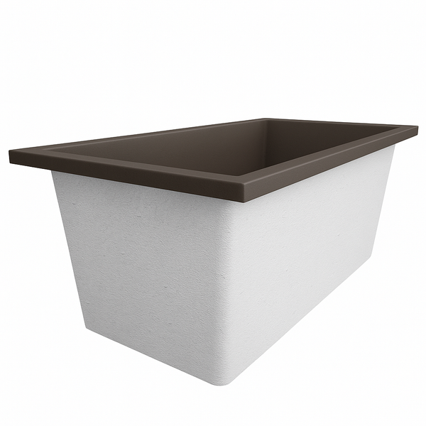 Omnitub Solo Extreme 1600 x 800 handmade UK deep soaking tub 600mm depth rectangular - finish and texture 2