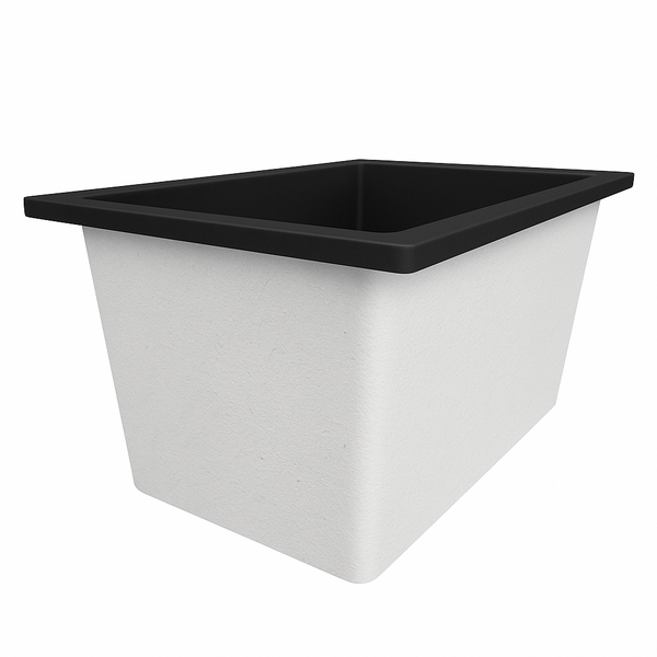 Omnitub Solo Extra 1150 x 900 handmade UK deep soaking tub 600mm depth rectangular - side angle 3