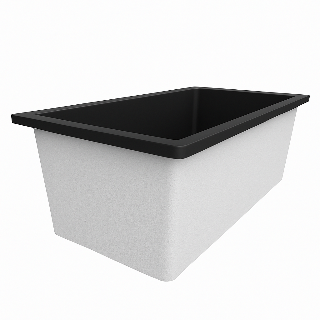 Deep Bathtub 1750 L x 950 W x 600 Soaking Depth Handmade by Omnitub