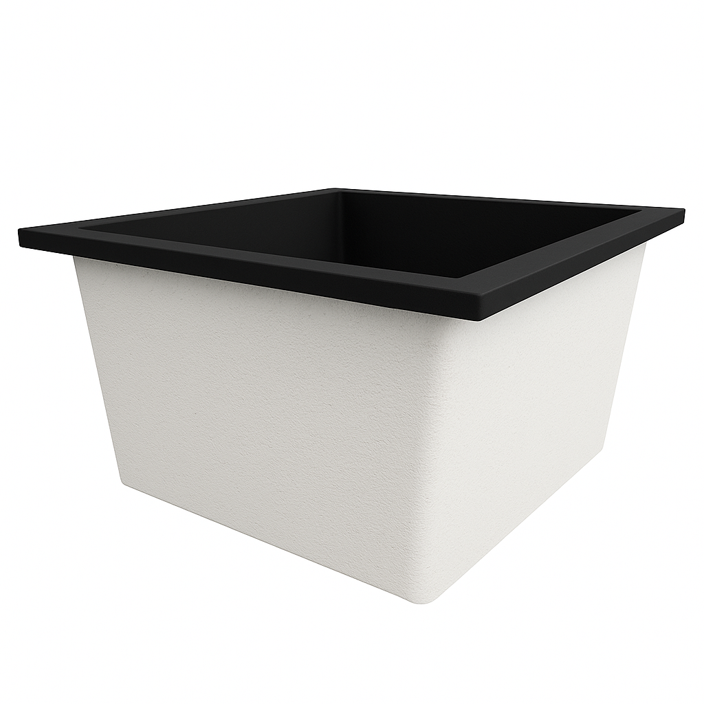 Deep Bathtub 1050 L x 1050 W x 600 Soaking Depth Handmade by Omnitub