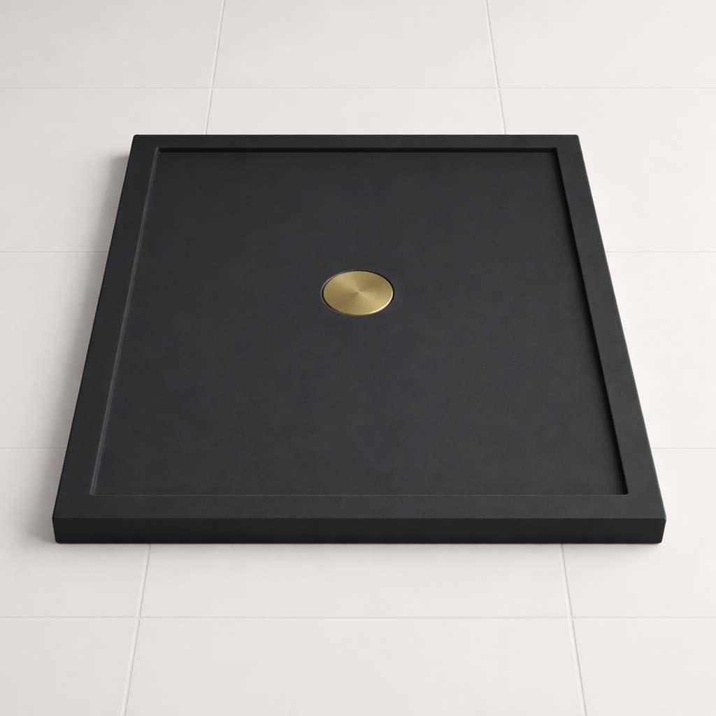 Omnitub 740 × 590 Rectangular Shower Tray – 35mm Slim Non-Slip - installed in bathroom