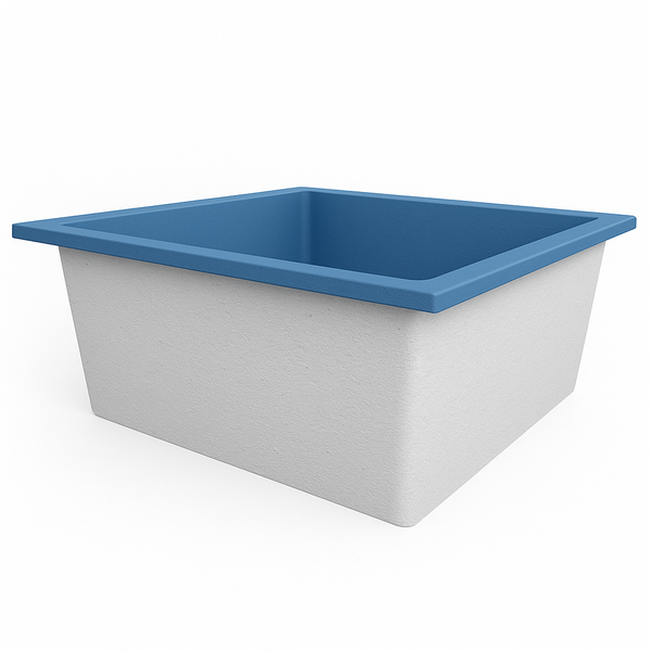 Omnitub Duo Ultra 1500 x 1500 handmade deep soaking tub 600mm depth square - side angle 2