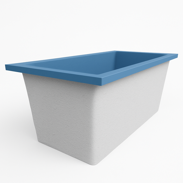 Omnitub 1500 x 800 handmade UK deep soaking tub 600mm depth rectangular - product detail 2