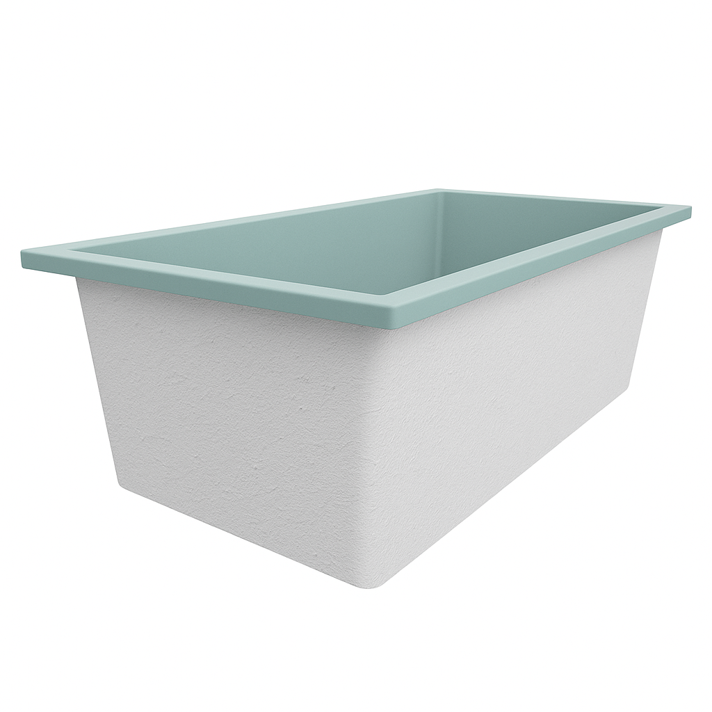 Deep Bathtub 1750 L x 950 W x 600 Soaking Depth Handmade by Omnitub