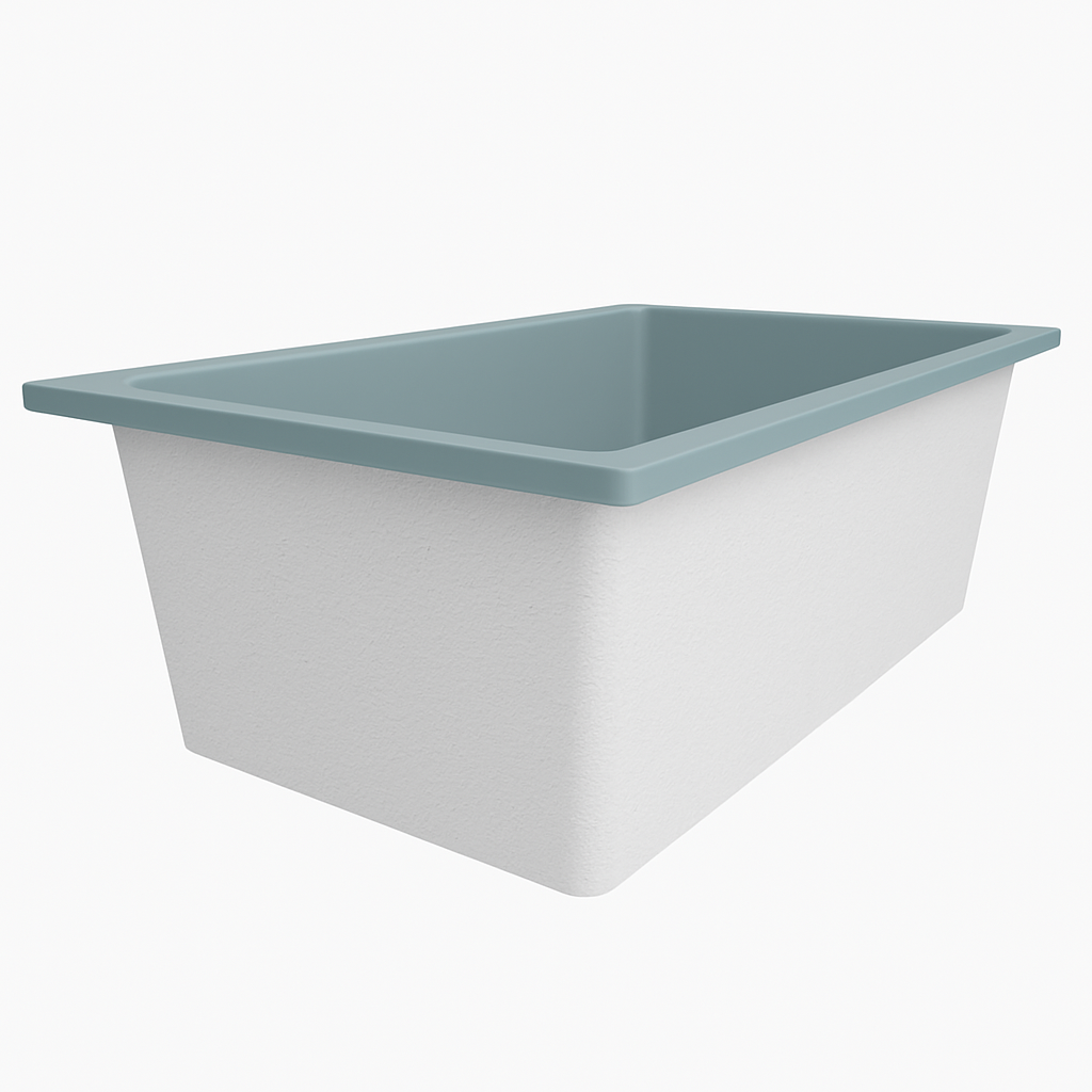 Deep Bathtub 1900 L x 900 W x 600 Soaking Depth Handmade by Omnitub