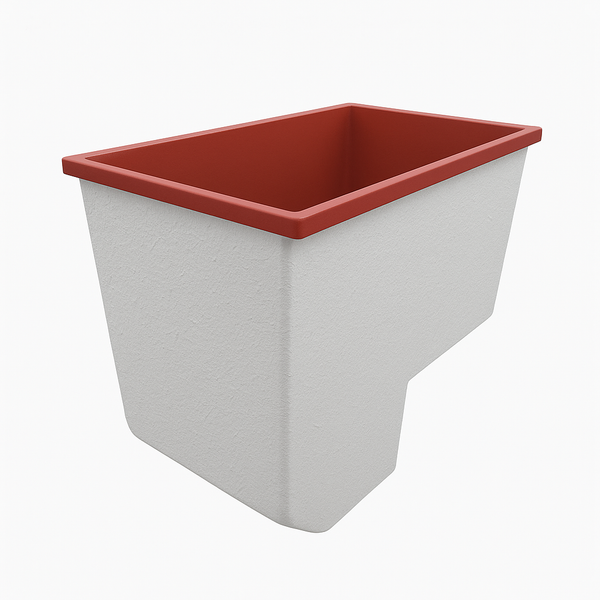 Omnitub 1100 x 700 handmade UK seated soaking tub 1000mm depth rectangular - close-up detail 2