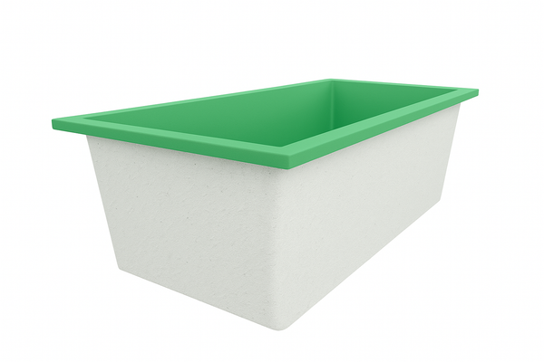 Omnitub Deluxe 1750 x 950 handmade UK deep soaking tub 600mm depth wide rectangular - additional view