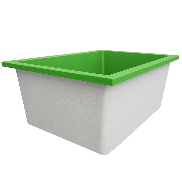 Omnitub Solo Plus 1250 x 1050 handmade UK deep soaking tub 600mm depth wide rectangular - colour detail 2