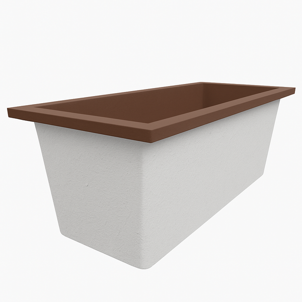 Omnitub Deluxe 1700 x 750 handmade UK deep soaking tub 600mm depth rectangular - colour detail 2