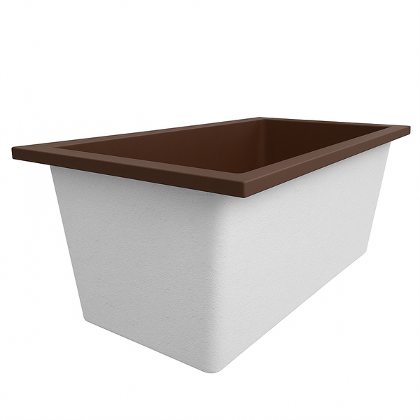 Omnitub Solo Extreme 1600 x 800 handmade UK deep soaking tub 600mm depth rectangular - styled setting 2
