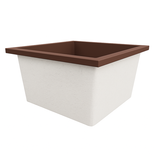 Omnitub Duo Square 1050 x 1050 deep soaking tub 600mm depth square - configuration detail 2