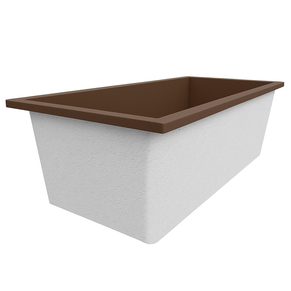 Deep Bathtub 1900 L x 900 W x 600 Soaking Depth Handmade by Omnitub