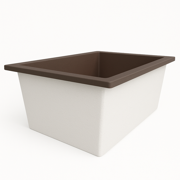 Omnitub Solo Plus 1250 x 1050 handmade UK deep soaking tub 600mm depth wide rectangular - styled setting 2