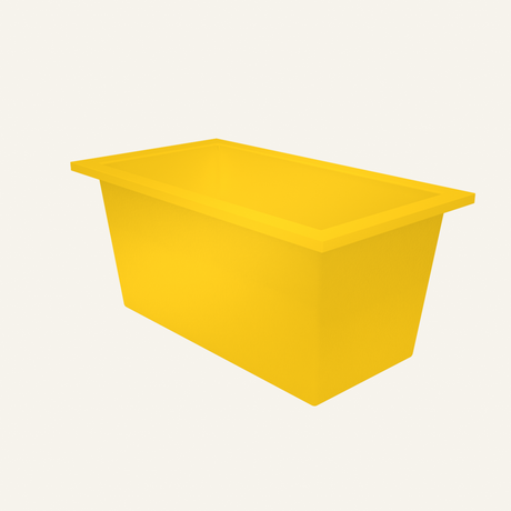 Omnitub 1350 x 750 handmade deep soaking tub 600mm depth in Canary Yellow