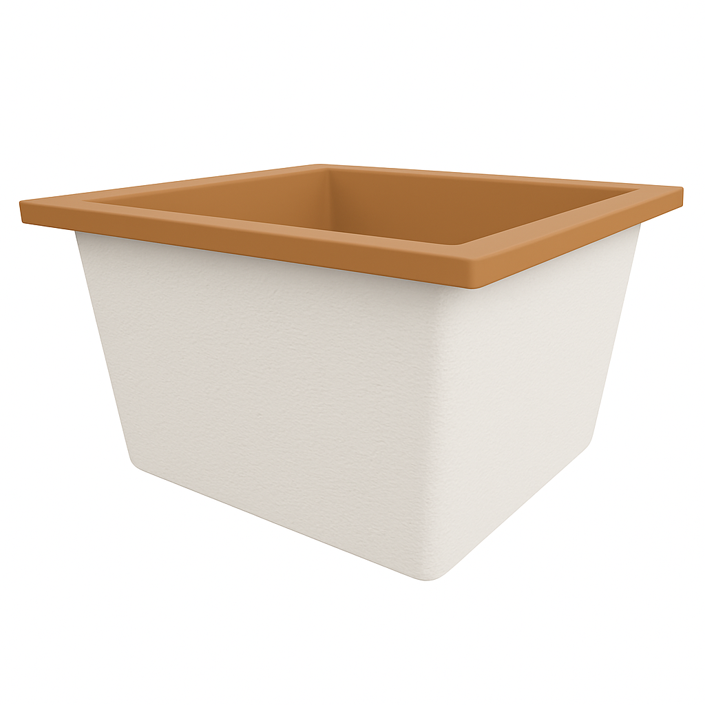 Deep Bathtub 1050 L x 1050 W x 600 Soaking Depth Handmade by Omnitub