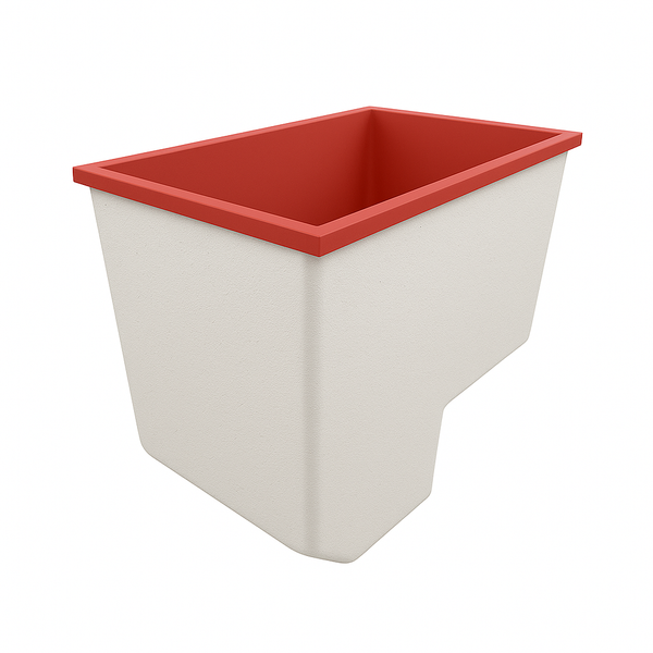 Omnitub 1100 x 600 UK seated soaking tub 1000mm depth rectangular - top-down view 7