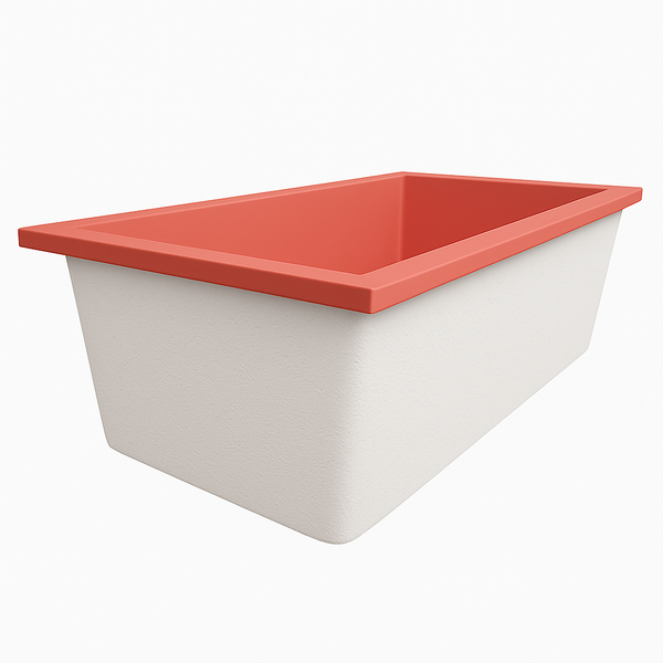 Omnitub Deluxe 1750 x 950 handmade UK deep soaking tub 600mm depth wide rectangular - side angle 2